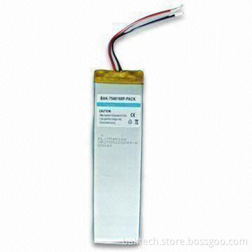 3.7V Li-polymer Rechargeable Battery Pack with 6,000mAh Capacity and Long Lasting Power